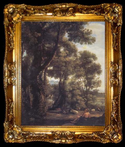 framed  Claude Lorrain Landscape with a Goatherd (mk17), ta009-2